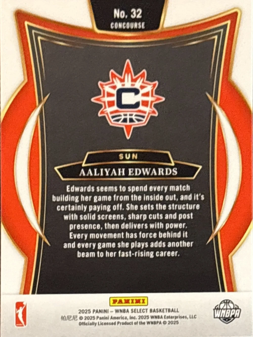 Panini Select Aaliyah Edwards Prizm basketball Trading Card